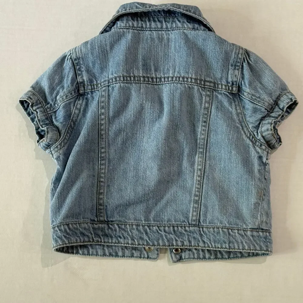 OshKosh B'Gosh Size 5 Short Sleeve Denim Jean Jacket Light Wash Kids